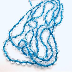 60" Endless Faceted Clear Crystal Bead Necklace